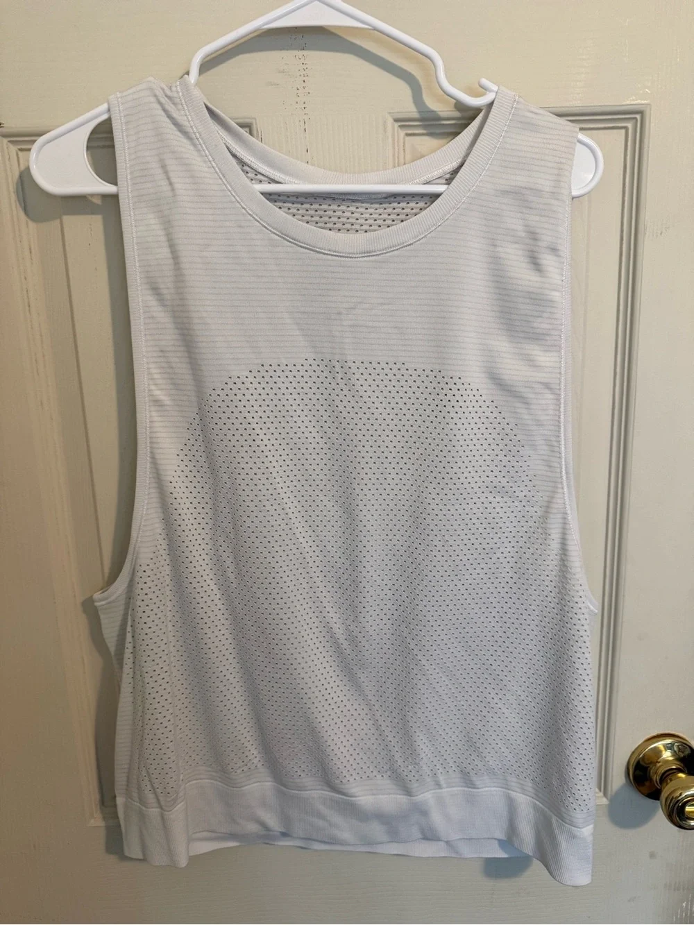 lululemon athletica White Perforated Workout Tank